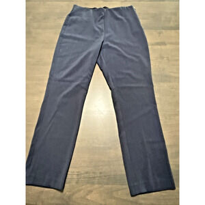 Nine West Dress Pants Womens 6 Navy Side Zip Skinny High Rise Stretch